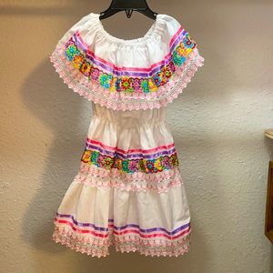 Girl’s White Mexican Style Dress
